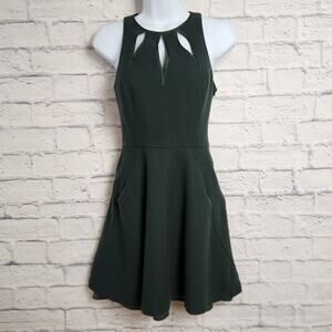 Vintage Susana Monaco Dress Size 2 Wool Blend Sleeveless Green